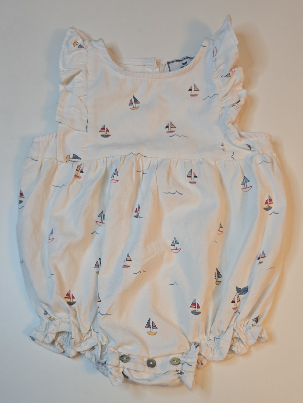 Petite Plumme Sailboat Print Bubble Romper